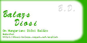 balazs diosi business card