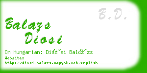 balazs diosi business card